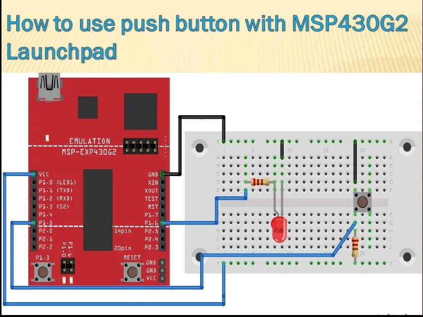 How to use Input output pins of MSP430G2 LaunchPad