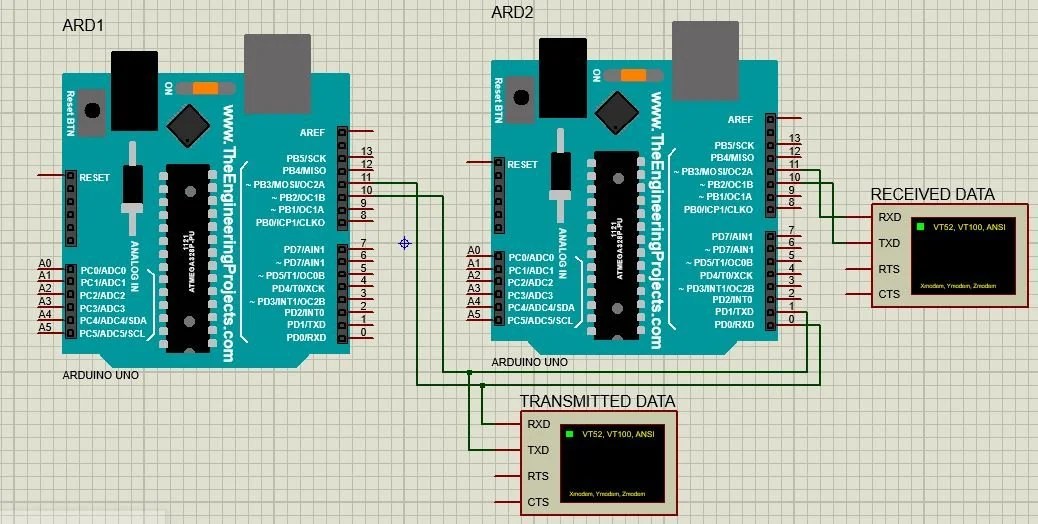 Serial Communication Between two Arduino Boards UART Interfacing