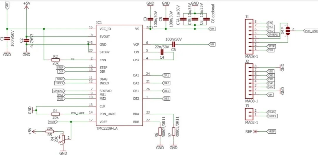 TMC2209 Stepper Motor Driver module Pinout, Features and Interfacing