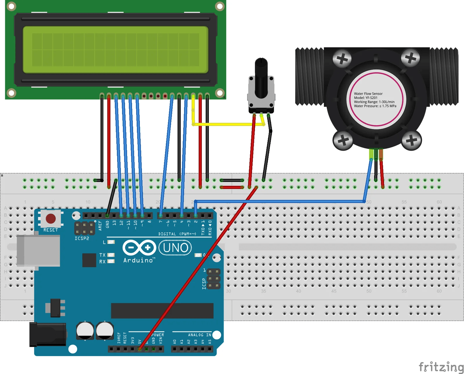 Water Flow Sensor Pinout & Interfacing with Arduino Measure Flow Rate