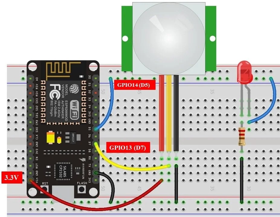 ESP8266 Interrupts and Timers Arduino IDE PIR Motion Sensor Example