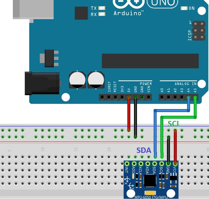 MPU6050 with Arduino - Display Gyro and Accelerometer values on OLED