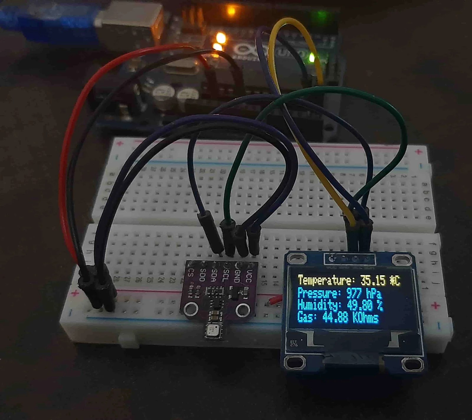 BME680 Interfacing with Arduino and Display Values on OLED
