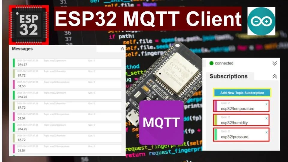 ESP32 MQTT Client Publish & Subscribe BME280 eadings (HiveMQ)