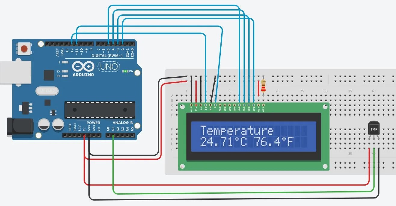 Interface TMP36 with Arduino Display Temperature on LCD