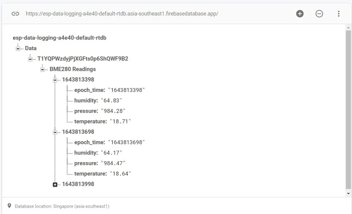 ESP32 Data Logging to Firebase Realtime Database