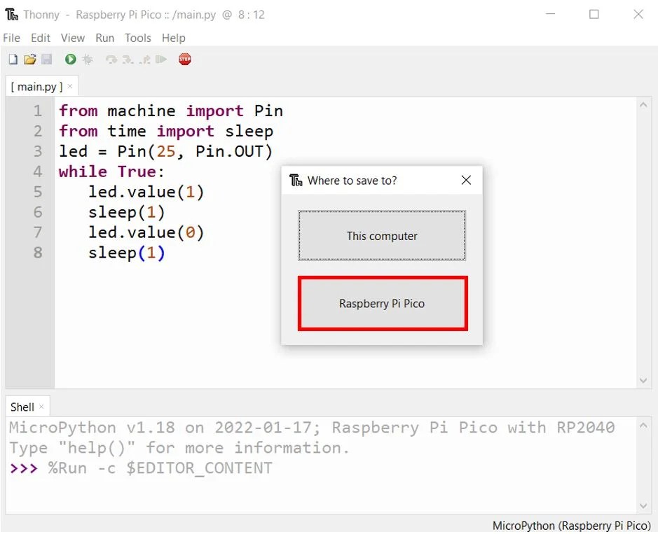 Getting Started with Raspberry Pi Pico using Thonny IDE