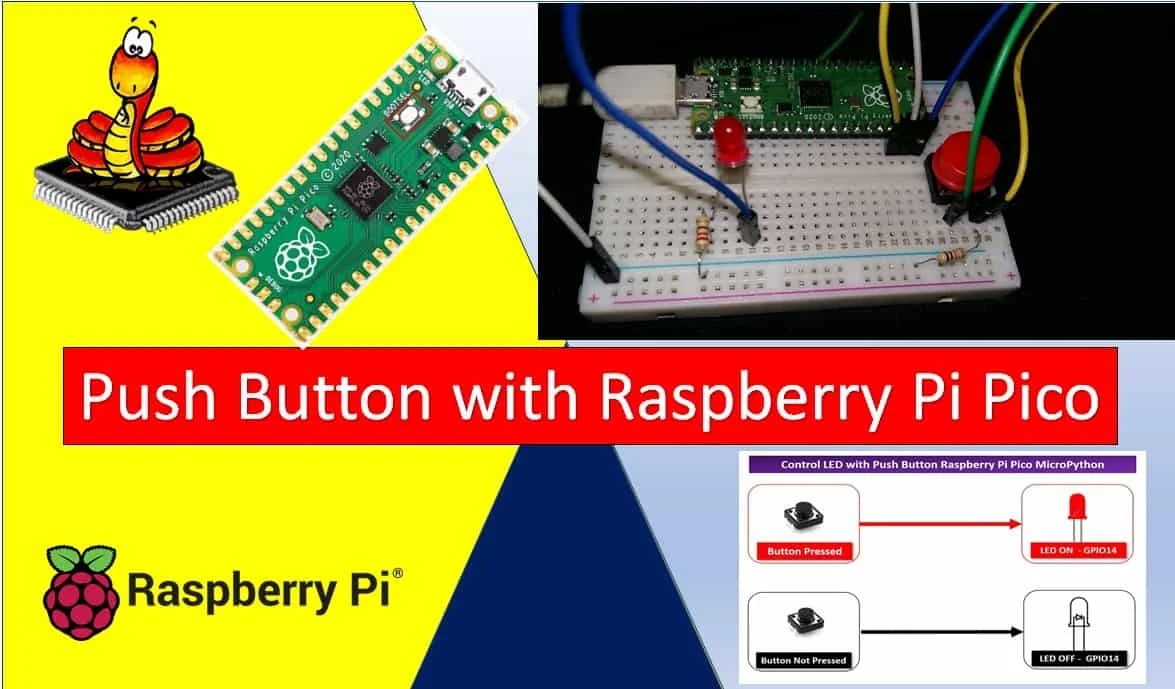 Push Button with Raspberry Pi Pico Digital Outputs & Read Inputs
