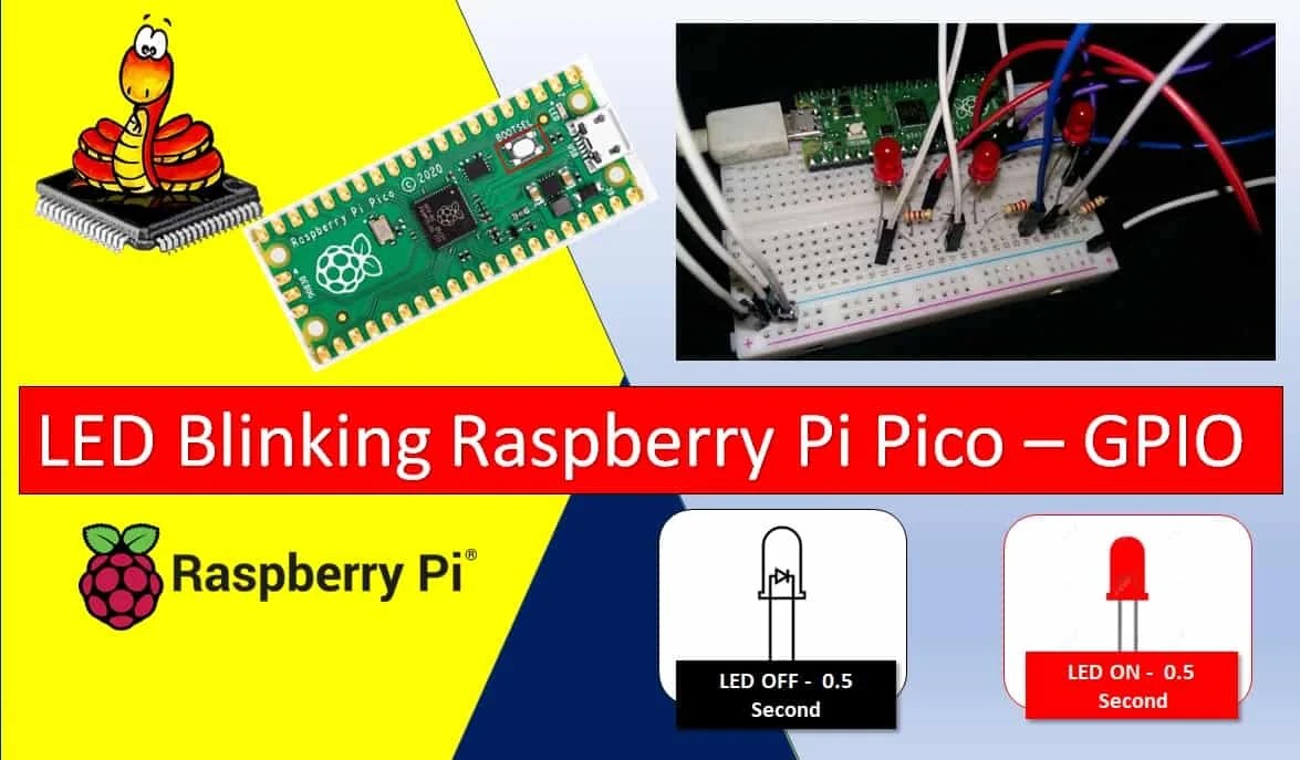 Raspberry Pi Pico GPIO with LED Blinking Examples