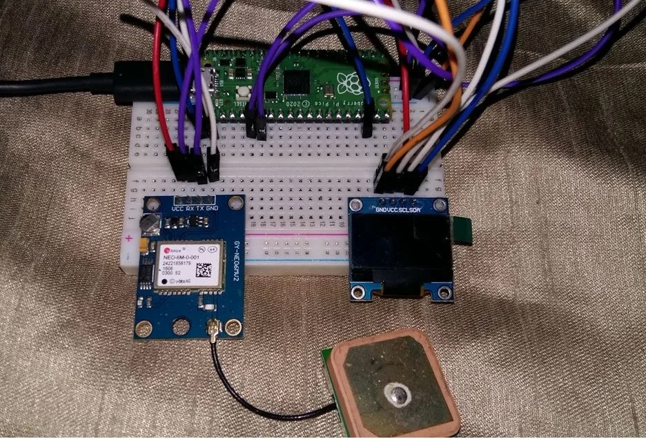 NEO6M GPS Module with Raspberry Pi Pico using MicroPython