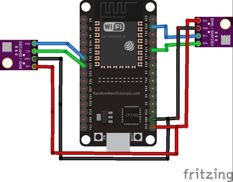 ESP32 I2C Communication Set Pins, Multiple Devices Interfaces and