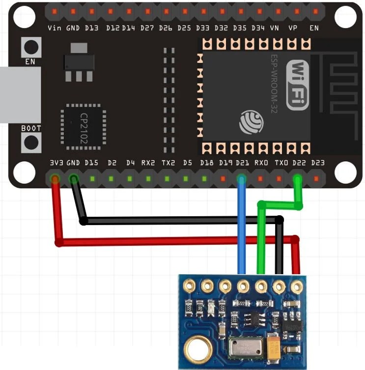 ESP32 with MS5611 Barometric Pressure Sensor