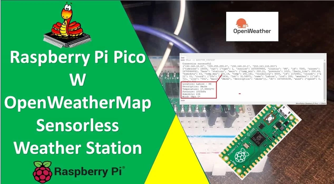 Raspberry Pi Pico W OpenWeatherMap API Sensorless Weather Station