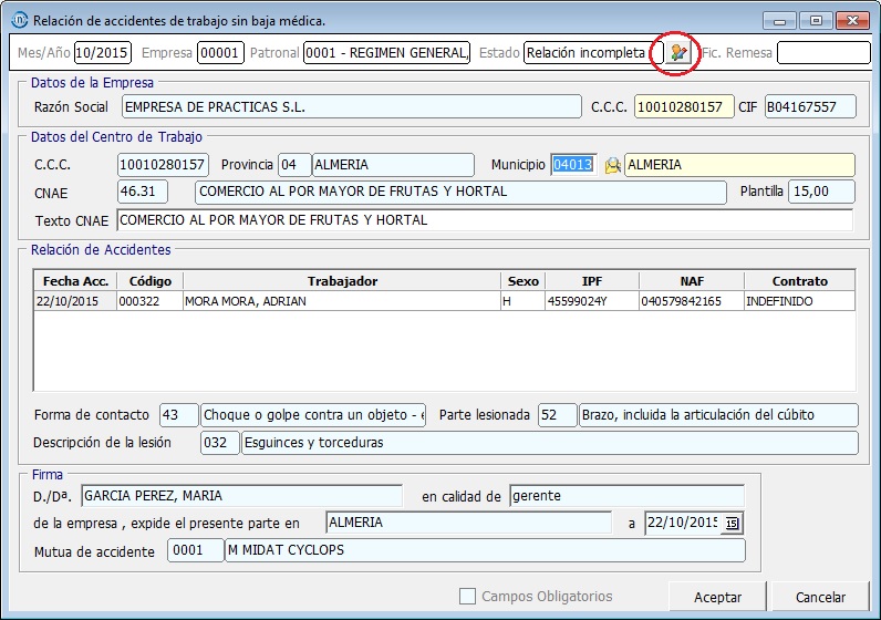 ¿Cómo se gestionan los partes de accidente en sistema Delta? MsNomina