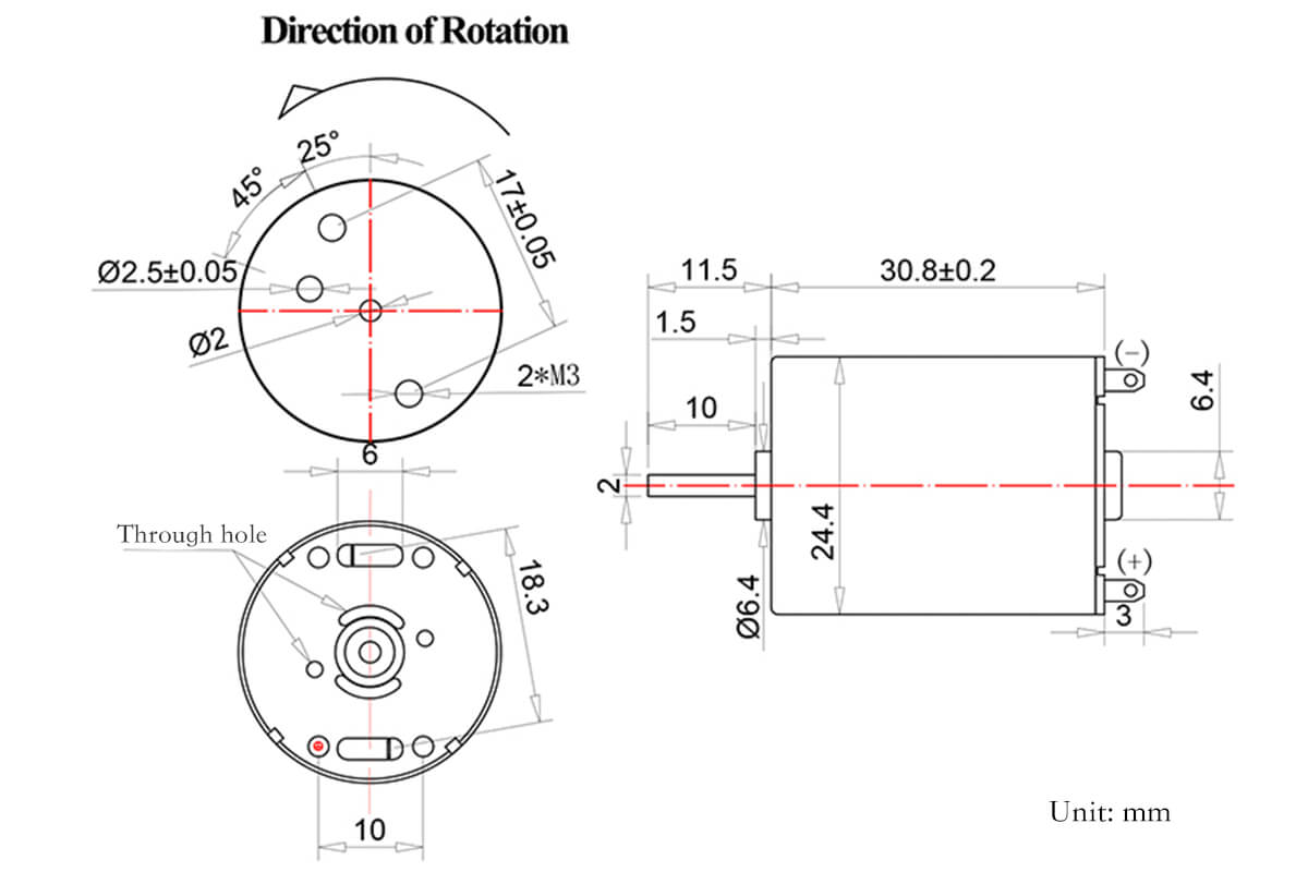 Powerful Small Electric DC Motor Model NFPRF370