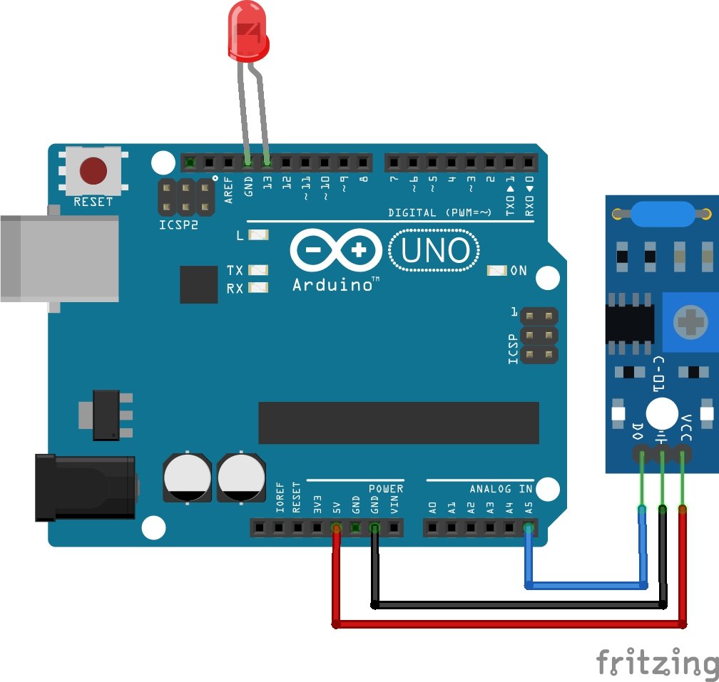 Interfacing Vibration Sensor Module with Arduino