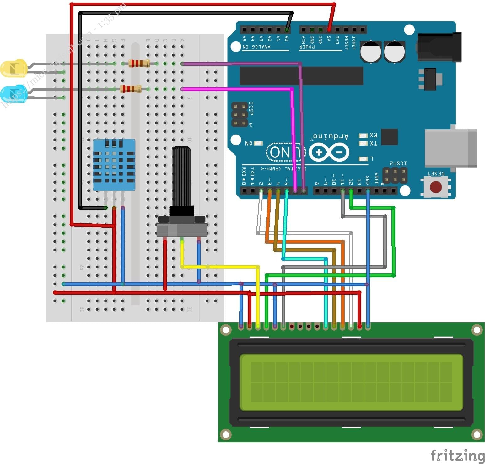 Interfacing Dht Humidity And Temperature Sensor With Arduino And Lcd