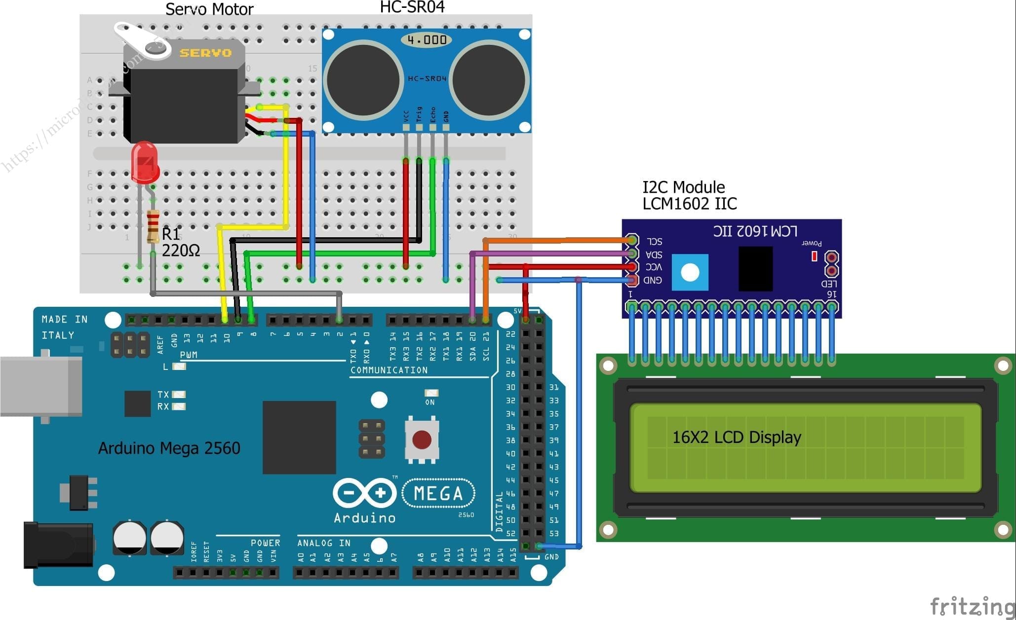 Interfacing LCD Display to Monitor & Control Servo Motor with
