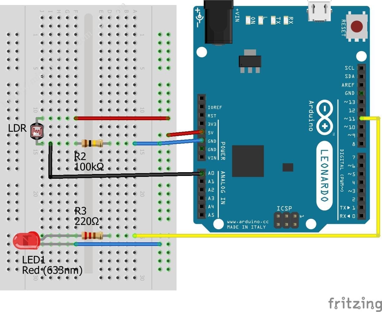 LED Control with LDR (Photoresistor) and Arduino | microdigisoft.com
