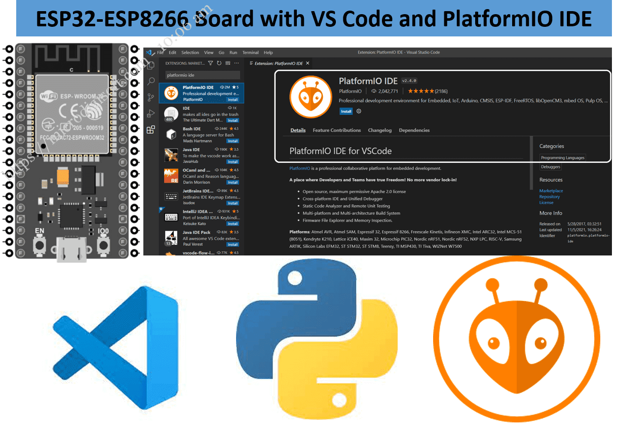 ESP32ESP8266 Board with VS Code and PlatformIO IDE