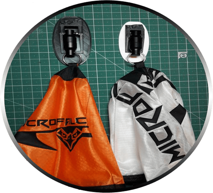 MadeToOrder falconry parachute rig — MicroFalconry