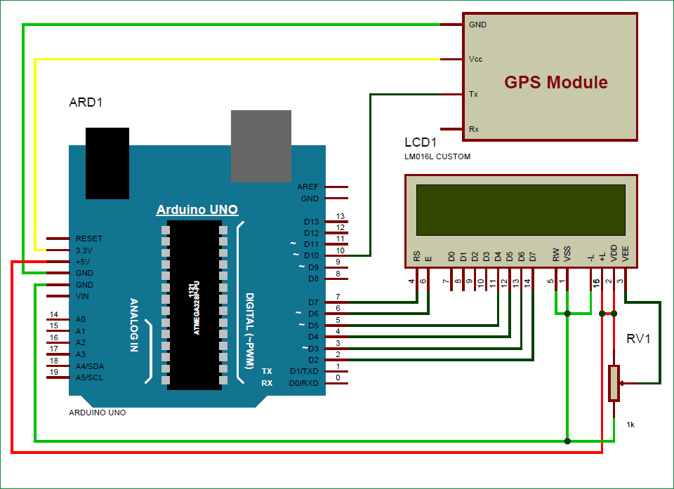 GPS часы на Arduino Uno схема и программа