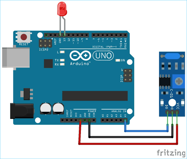 Подключение датчика вибрации SW420 к Arduino Uno схема и программа