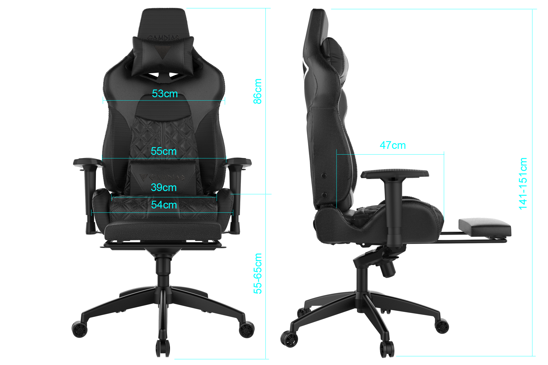 Gamdias MultiColor RGB Gaming Chair, High Back with Footrest Adjusting Headrest and Lumbar