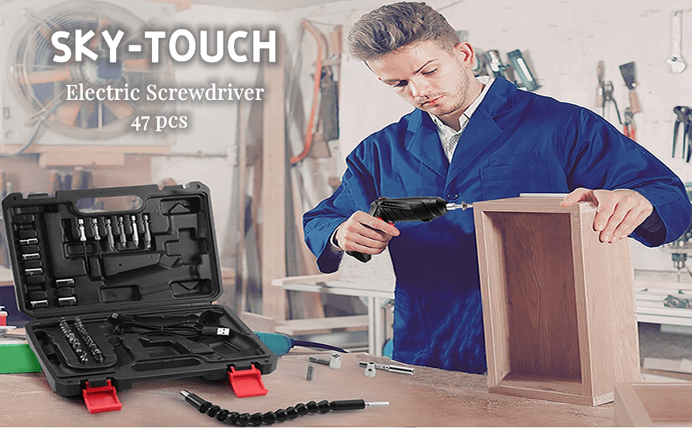 SkyTouch Electric Screwdriver Set, 47 In 1 USB Rechargeable