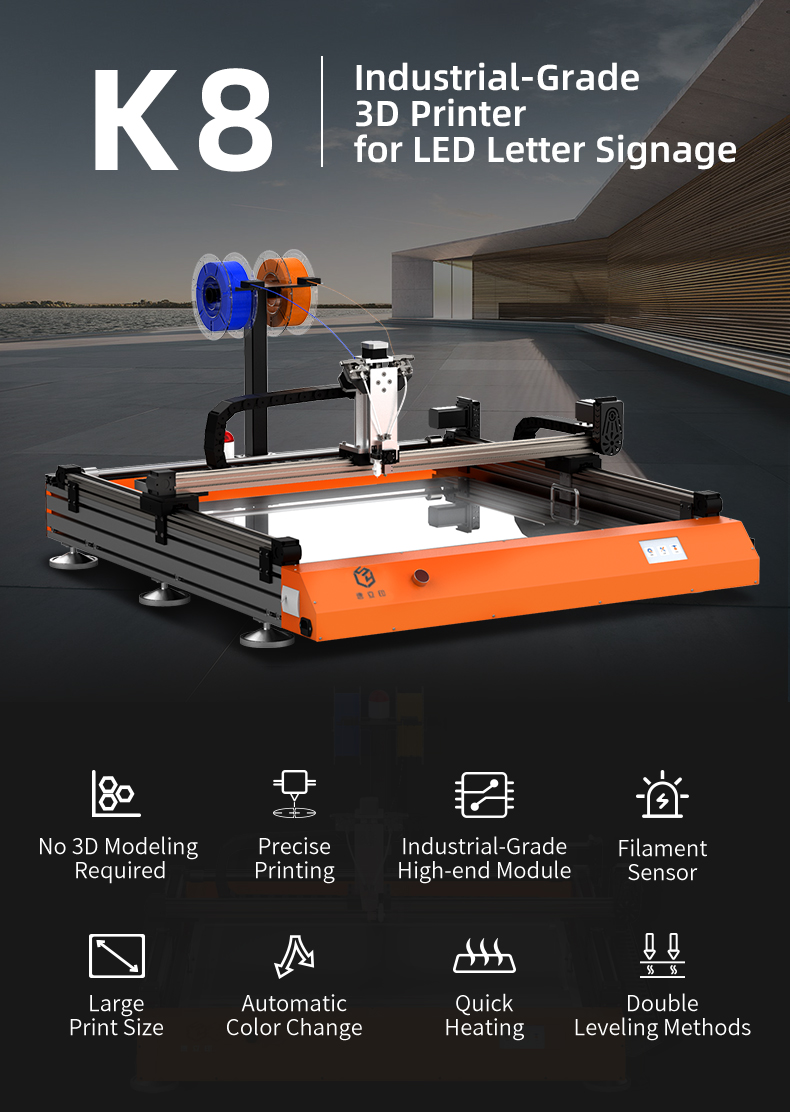 Creality K8 3D Printer, IndustrialGrade 3d Printer for LED Letter