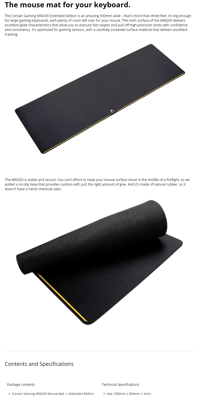 Corsair MM200 Cloth Gaming Mouse Pad — Extended CH9000101WW Buy
