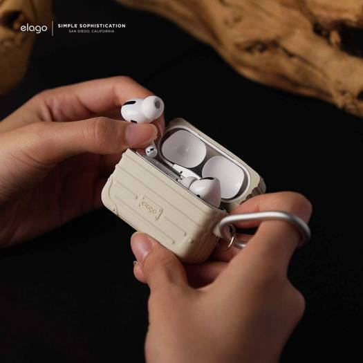 Elago Suit Case For Airpods Pro, Premium Silicone, Shock Absorbing Drop