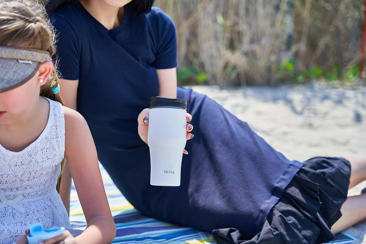 Moya "High Tide" 380ml Travel Coffee Mug Blue/White Buy, Best Price in