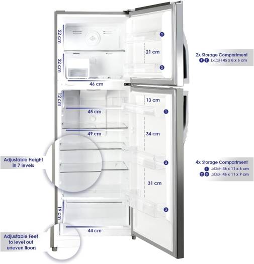Super General 410 Liters Top Mount Refrigerator, Silver Sgr410I. Buy