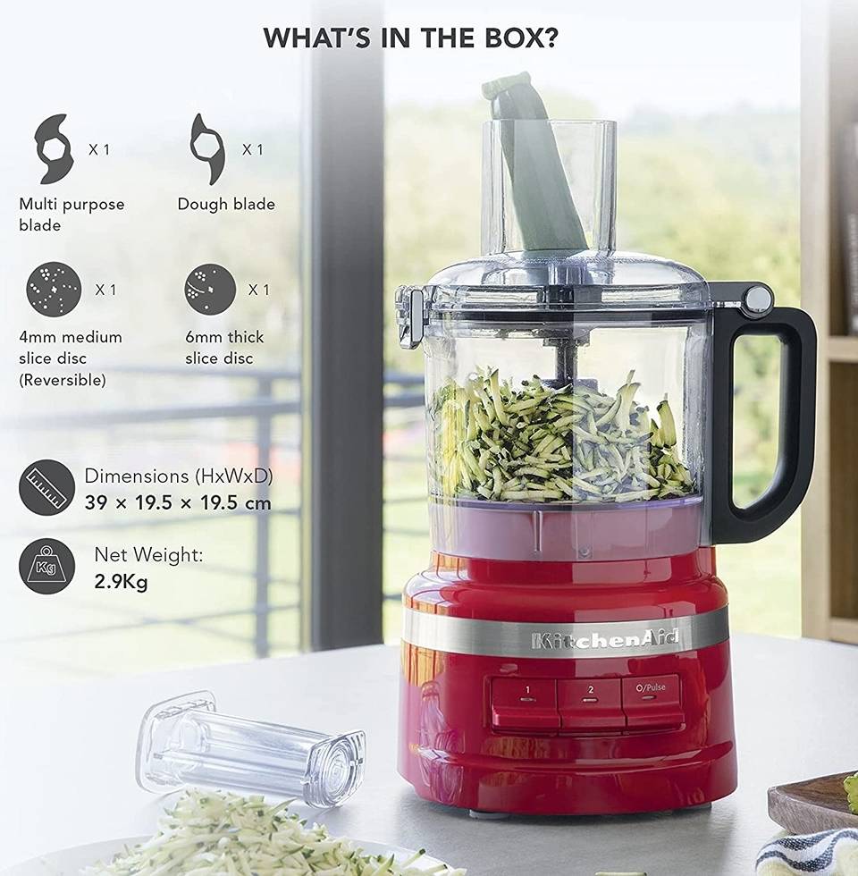 KitchenAid 1.7L Food Processor, 3 Easy Speed Paddle Options