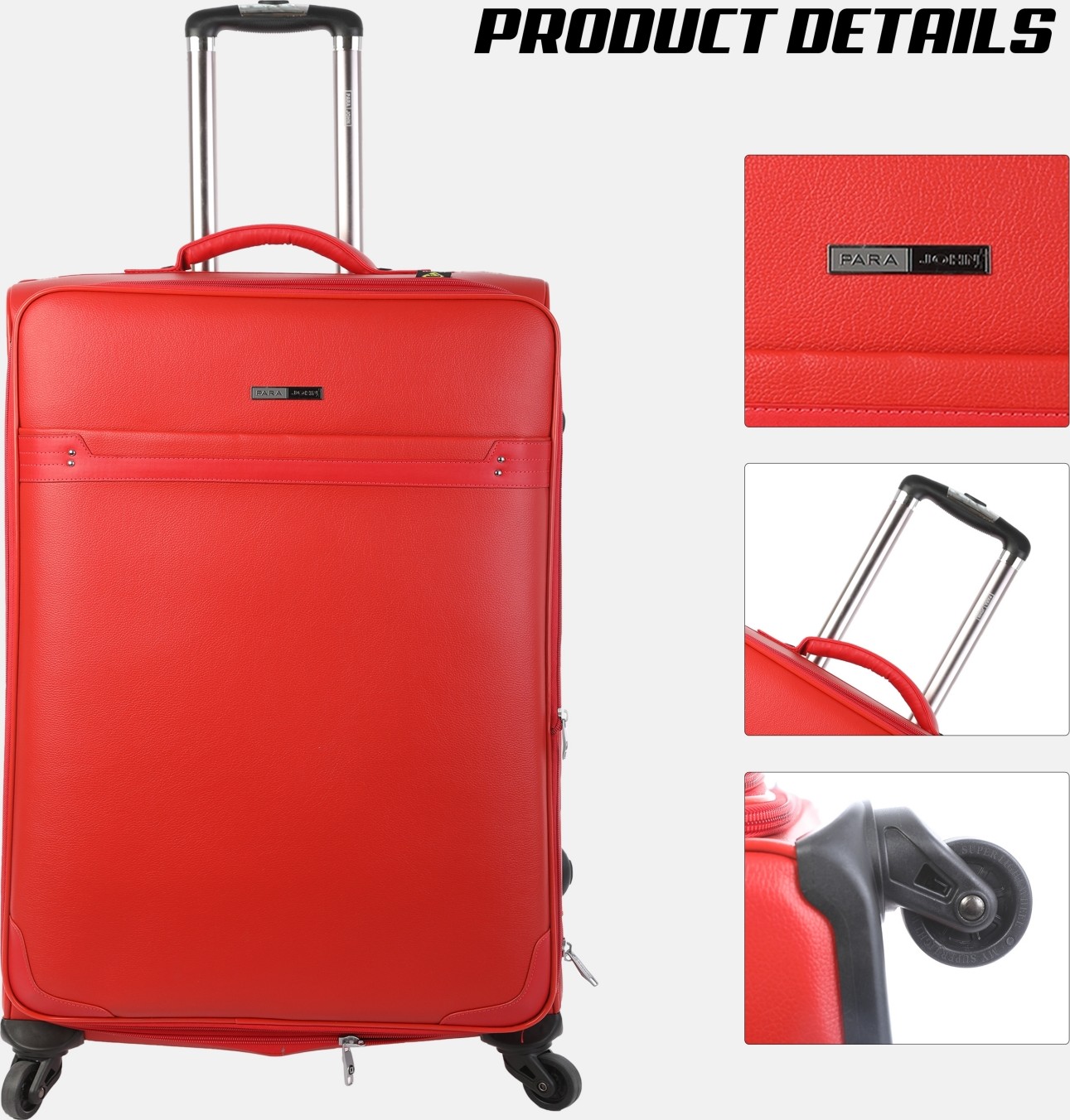 PARA JOHN 4 Pcs Travel Luggage Suitcase Trolley Set Trolley Bag