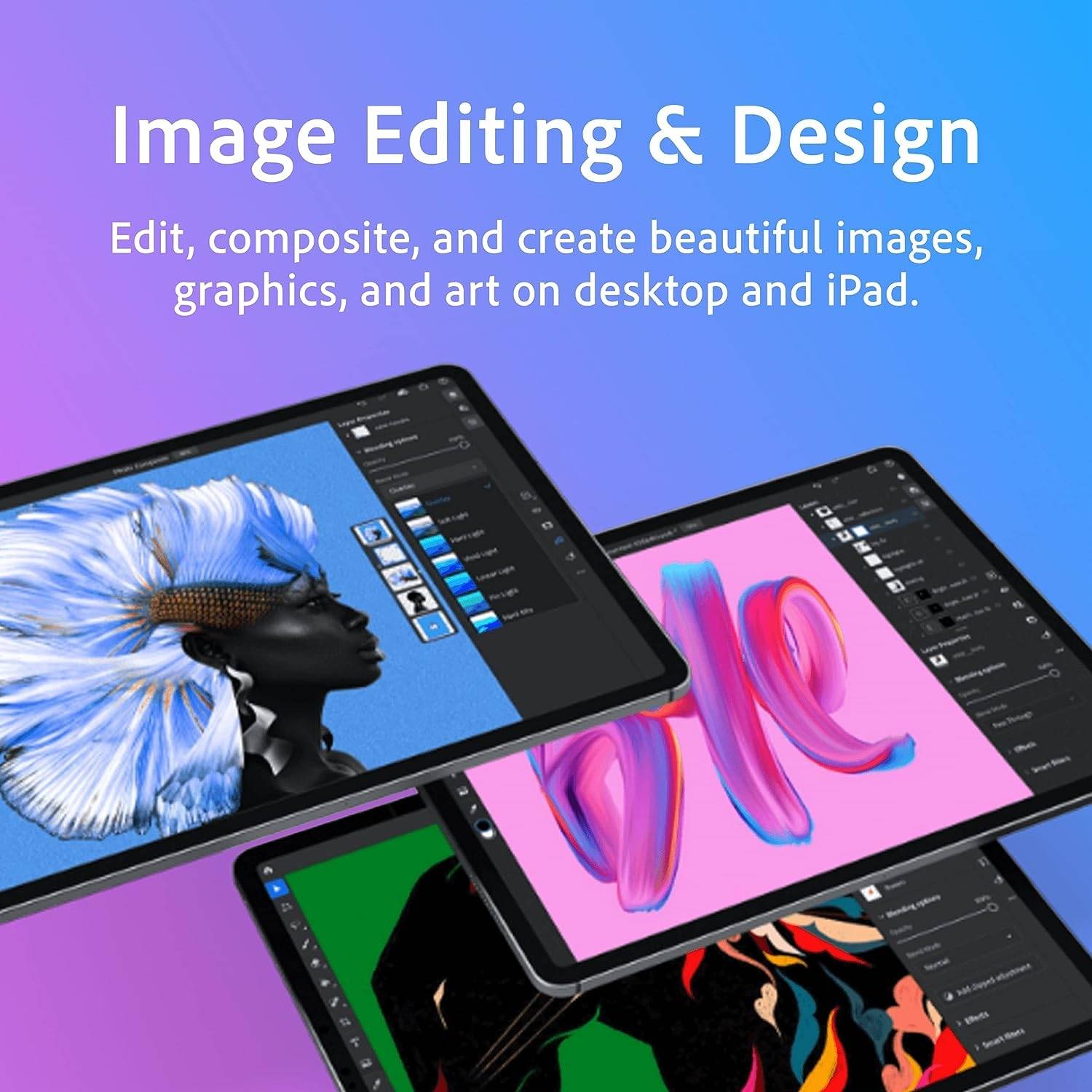 Adobe Photo, Image, and Design Editing Software, 12Month
