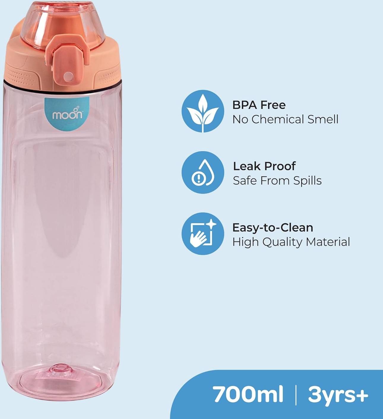 Moon Active Chug Bottle for Kids Portable 700ml Sippy Mug with Easy