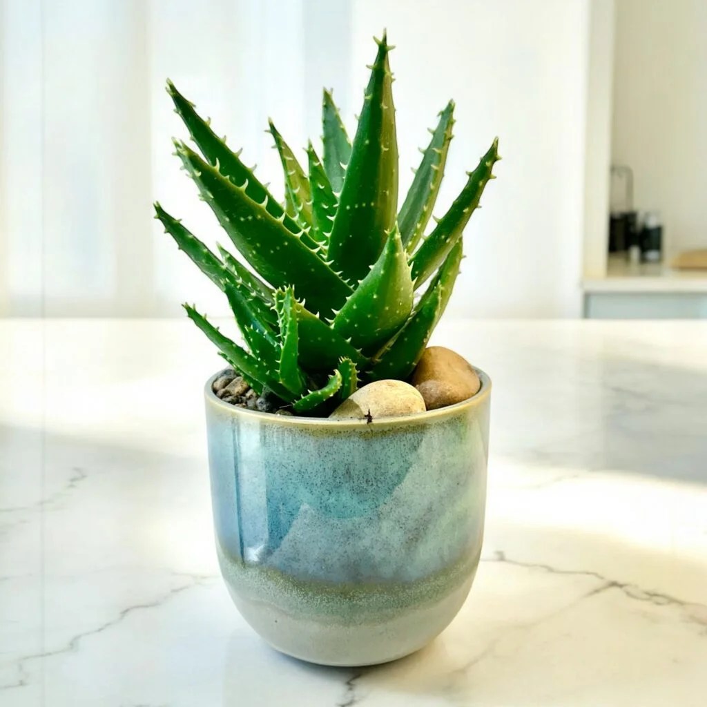Aloe TRex Potted in Caribe Pot MICRO PLANT STUDIO