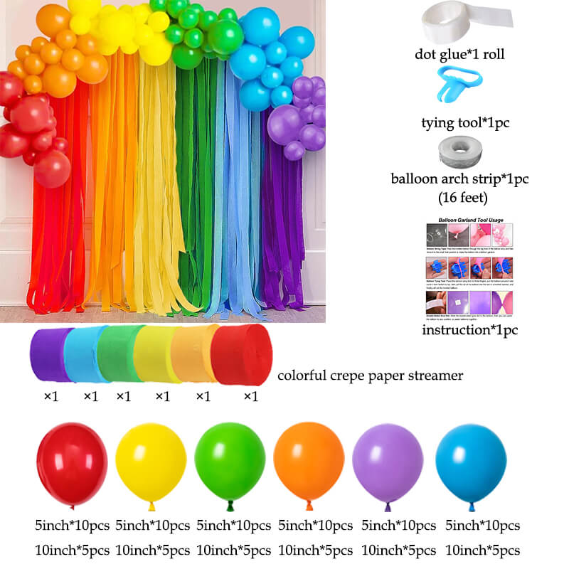Rainbow Balloon Garland Kit Microplush