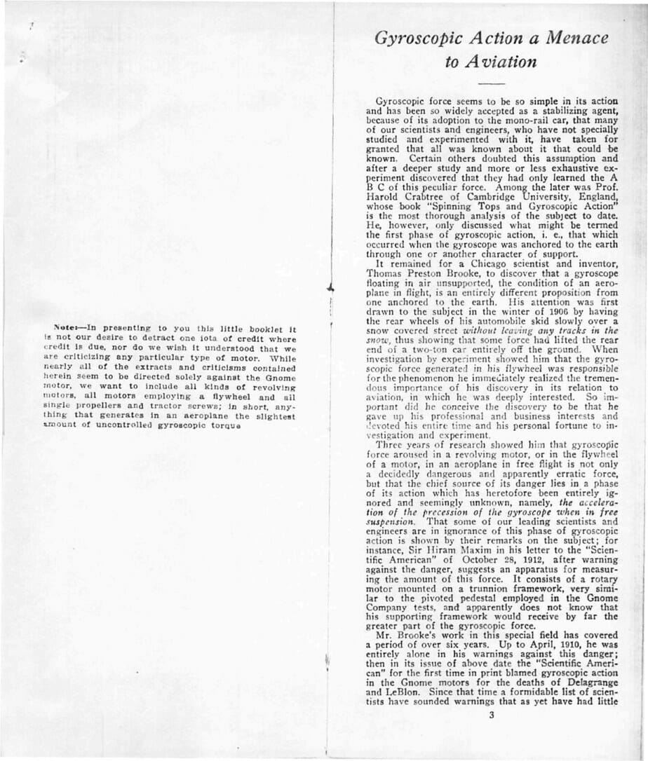 Gyroscopic Action - A Menace to Aviation - Nomadic Research Labs