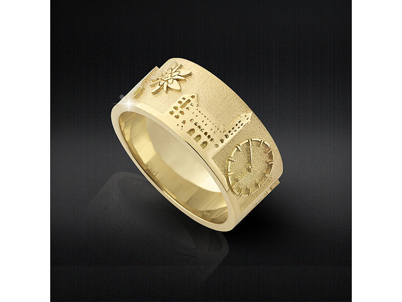 CiaoRing.Schweiz Goldring Damen & Herren 18kt Gold Grösse 52