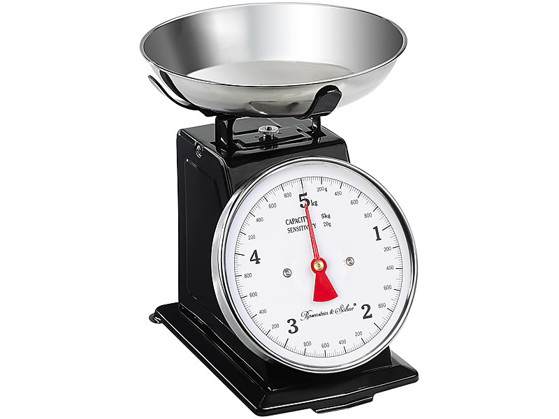 Rosenstein & Söhne Waage Analoge RetroKüchenwaage bis 5 kg mit Tara