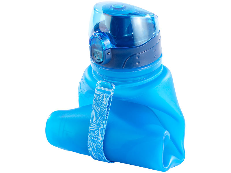 Semptec Silikonflasche Faltbare SilikonTrinkflasche, 650 ml, lebensmittelecht, BPAfrei