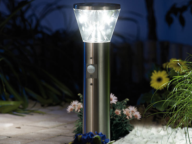 Lunartec SolarLEDWegeleuchte mit LichtSensor und Bewegungsmelder