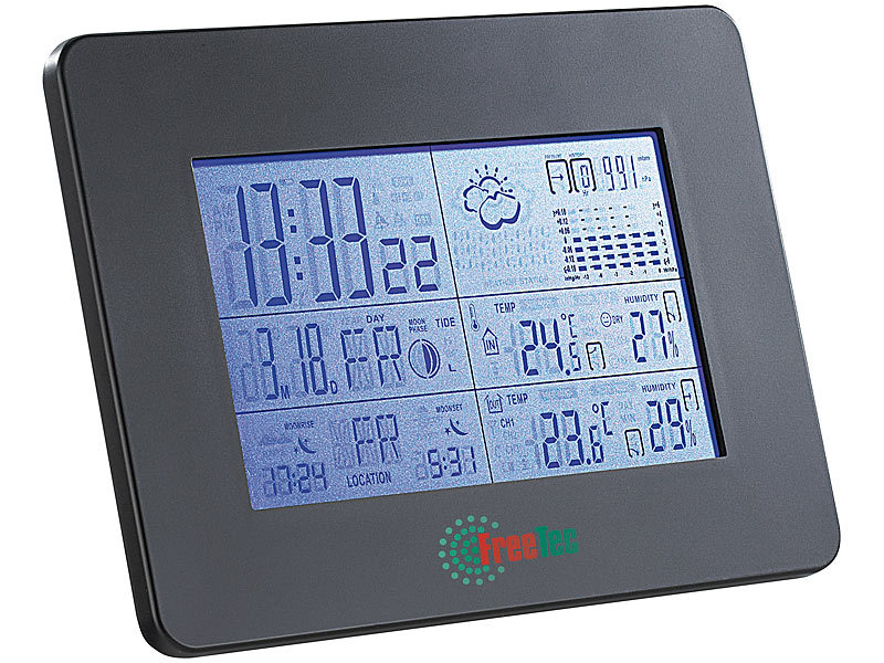 FreeTec Mobile FunkWetterstation mit FunkUhr & digitalem Außensensor