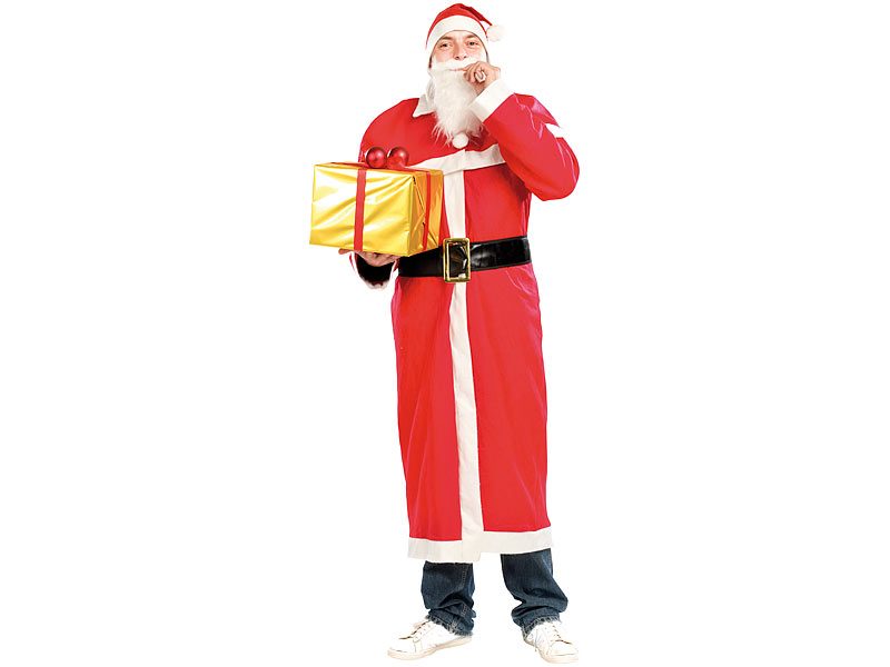 infactory Weihnachtsmannkostüm 5teiliges WeihnachtsmannKostüm "Santa Claus" mit Bart und