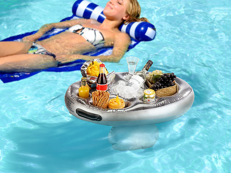 infactory Schwimmende Bar Schwimmender 2in1Getränke und Snackhalter