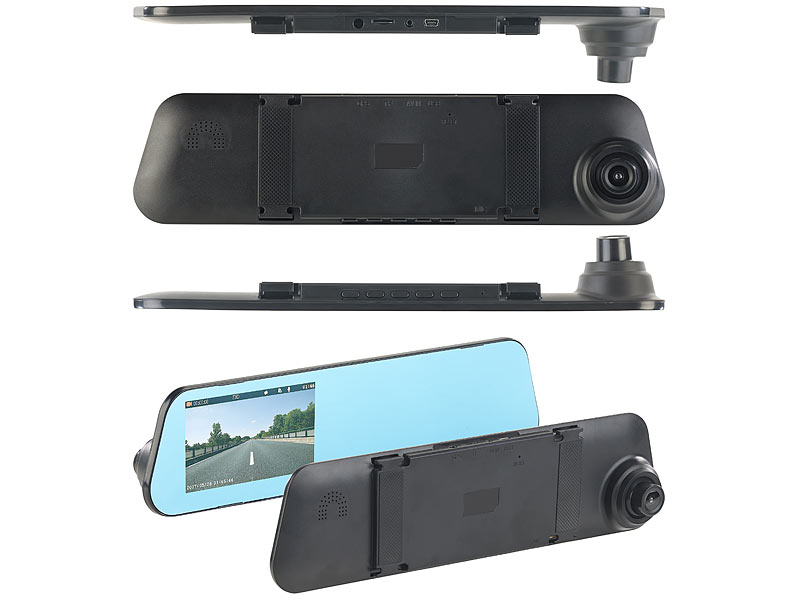 NavGear HDRückspiegelDashcam mit Rückfahrkamera und 10,9cmDisplay
