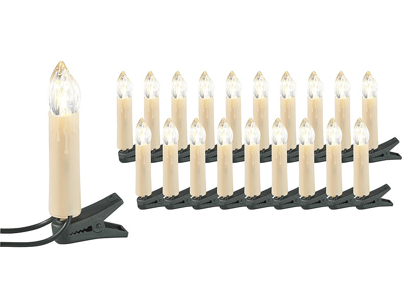 Lunartec LED Tannenbaum Outdoor LEDWeihnachtsbaumLichterkette, 20 LEDKerzen IP44 (Outdoor